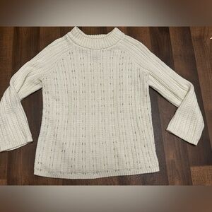 Banana Republic Cream Cowl Neck Sweater with Cable Knit